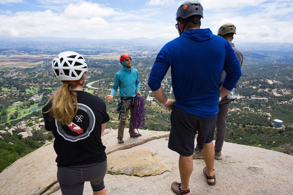 Guided climbing day exploring the iconic boulders of Mount Woodson