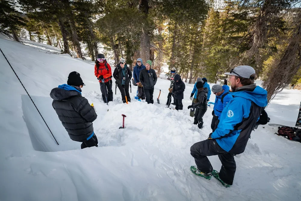 Small group AIARE Level 1 course focused on snow safety in the Eastern Sierra