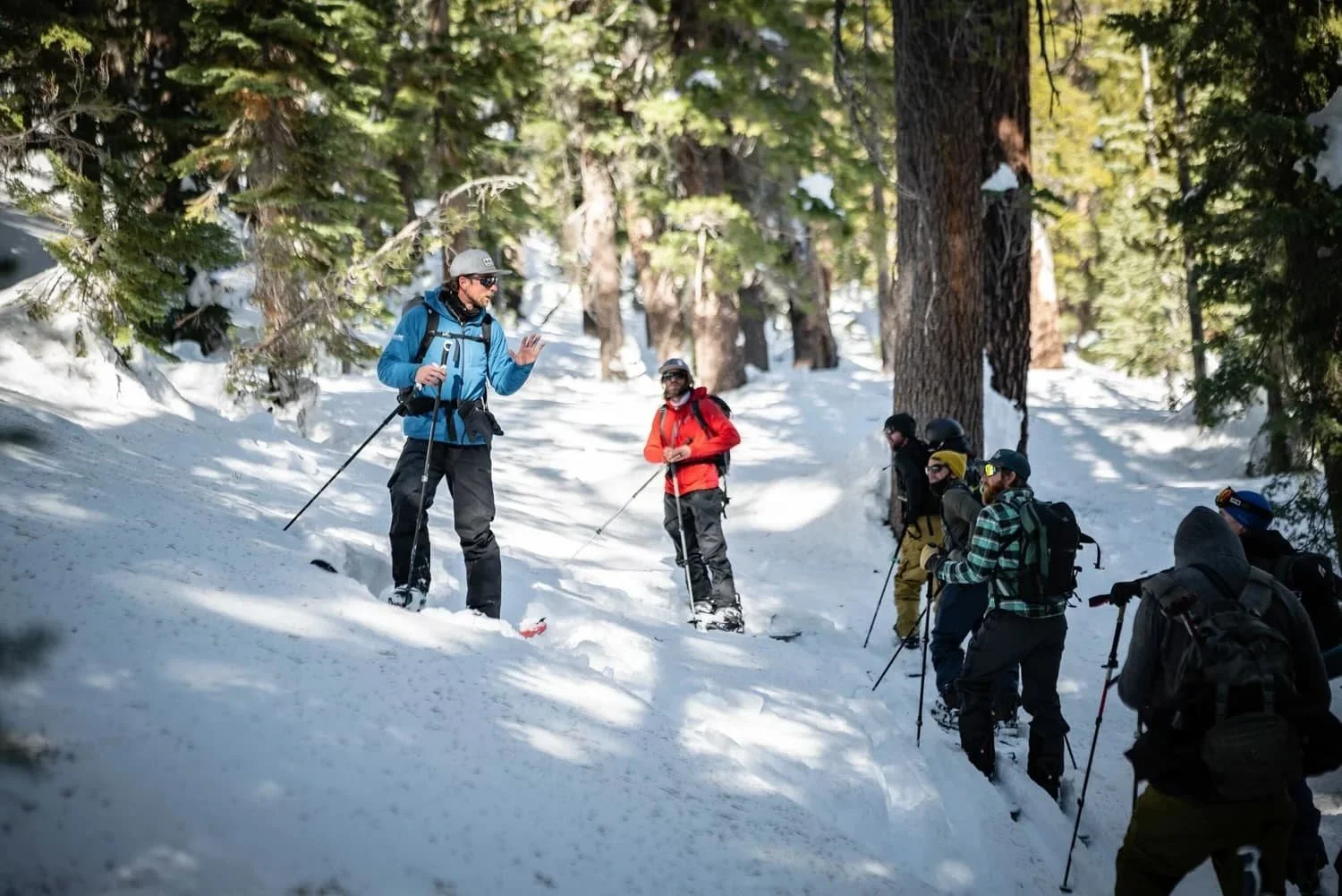 Avalanche rescue practice session in Mammoth Lakes