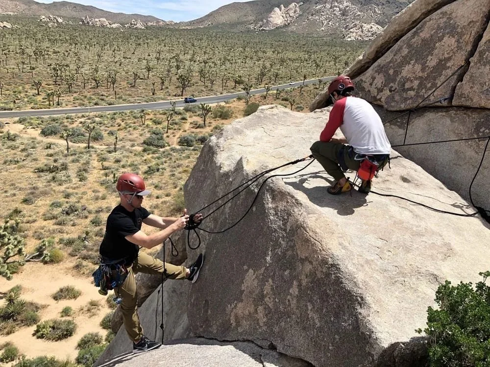 Professional trad climbing instruction in a small group setting