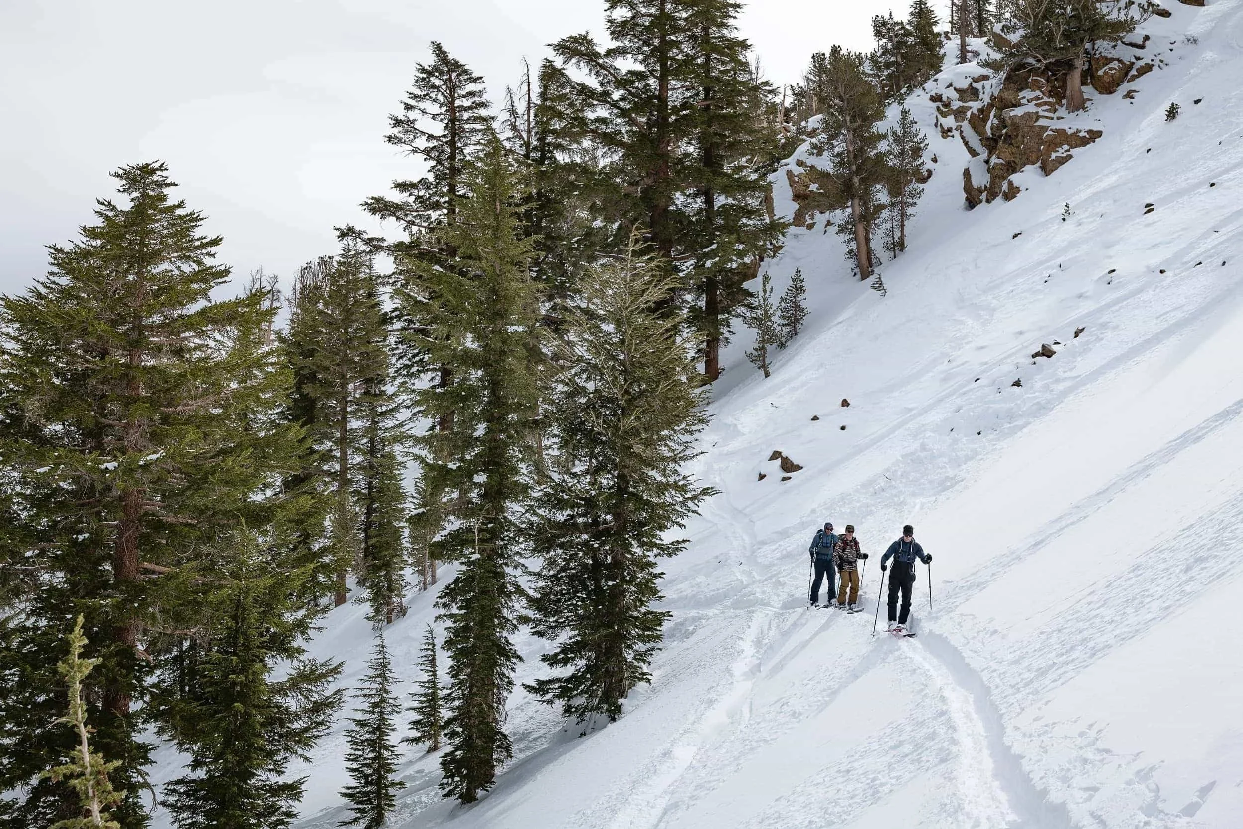 Intermediate splitboarding instruction in Mammoth Lakes with professional guides