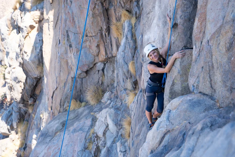 Outdoor climbing course in Mission Gorge with professional mountain guides