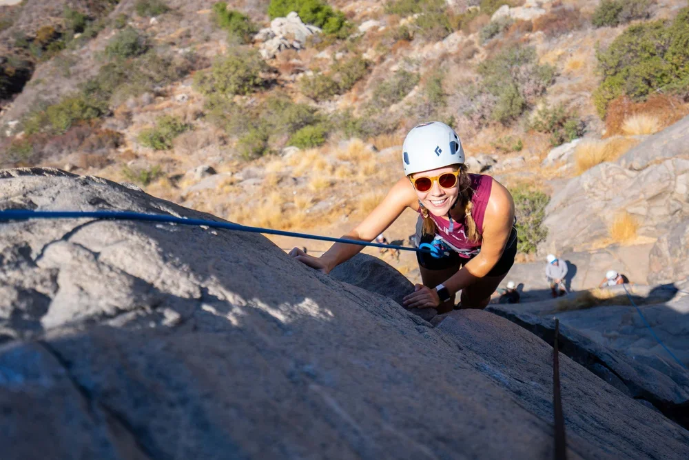 Group rock climbing class in Mission Gorge with certified instructors