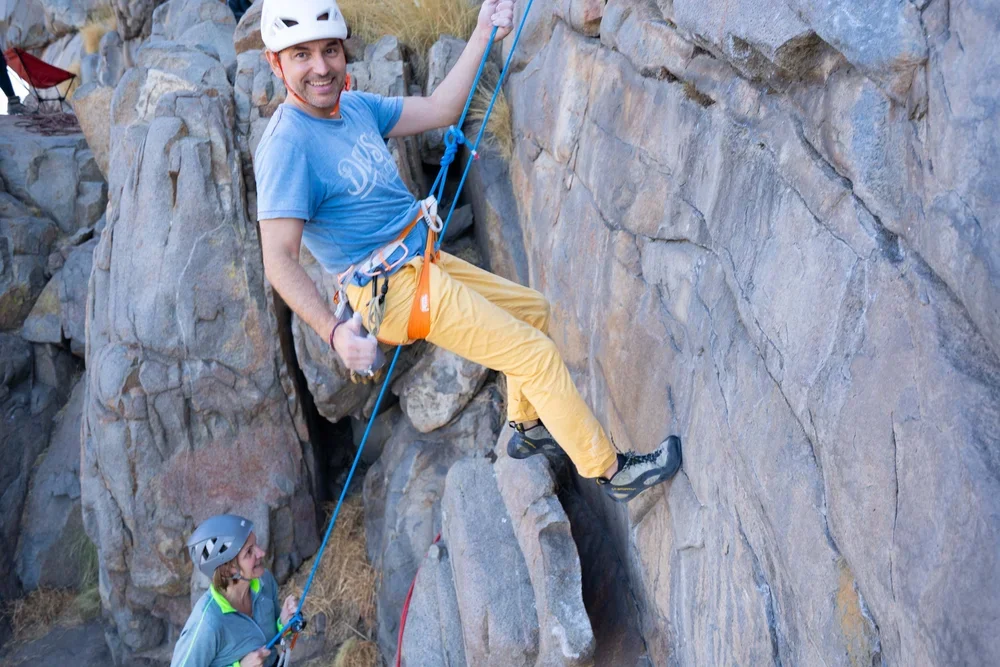 Guided outdoor climbing experience for students new to real rock