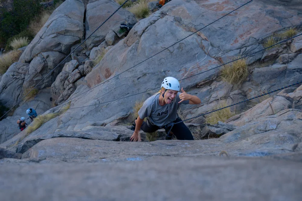 Small group rock climbing outing in Mission Gorge with certified guides