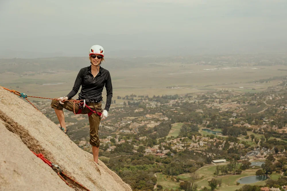 Outdoor climbing course at Mount Woodson with professional mountain guides