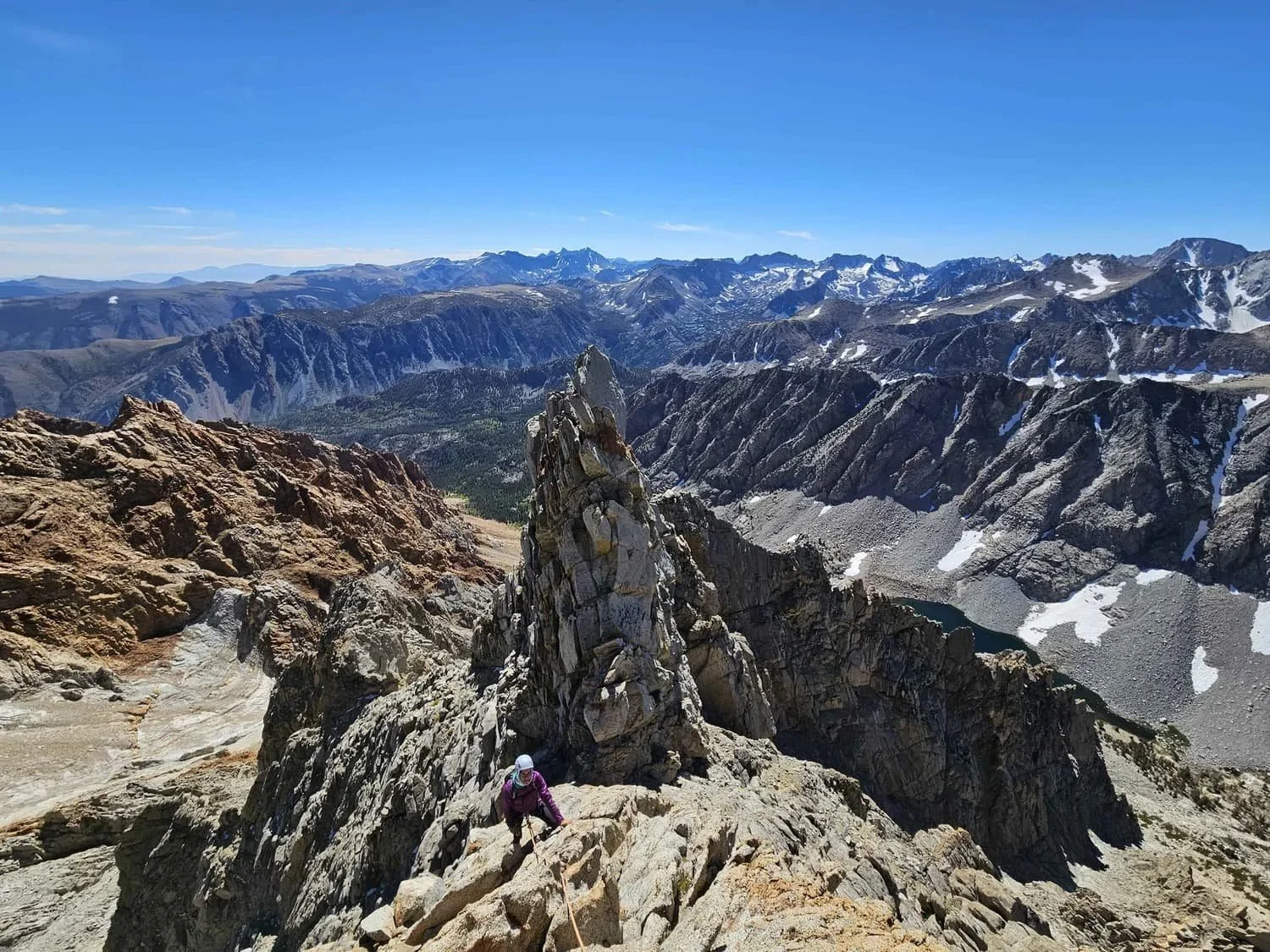 Introductory alpine climbing skills course in the Eastern Sierra backcountry