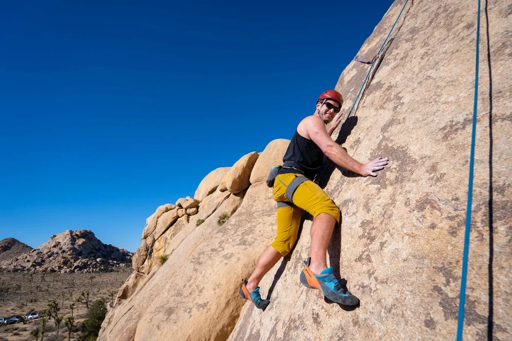 Scenic climbing experience on Joshua Tree’s iconic rock features