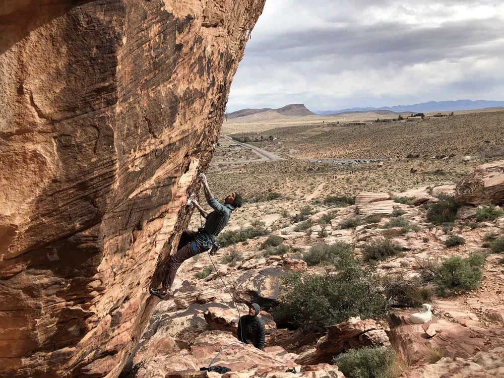 Lead climbing fundamentals course in an outdoor setting