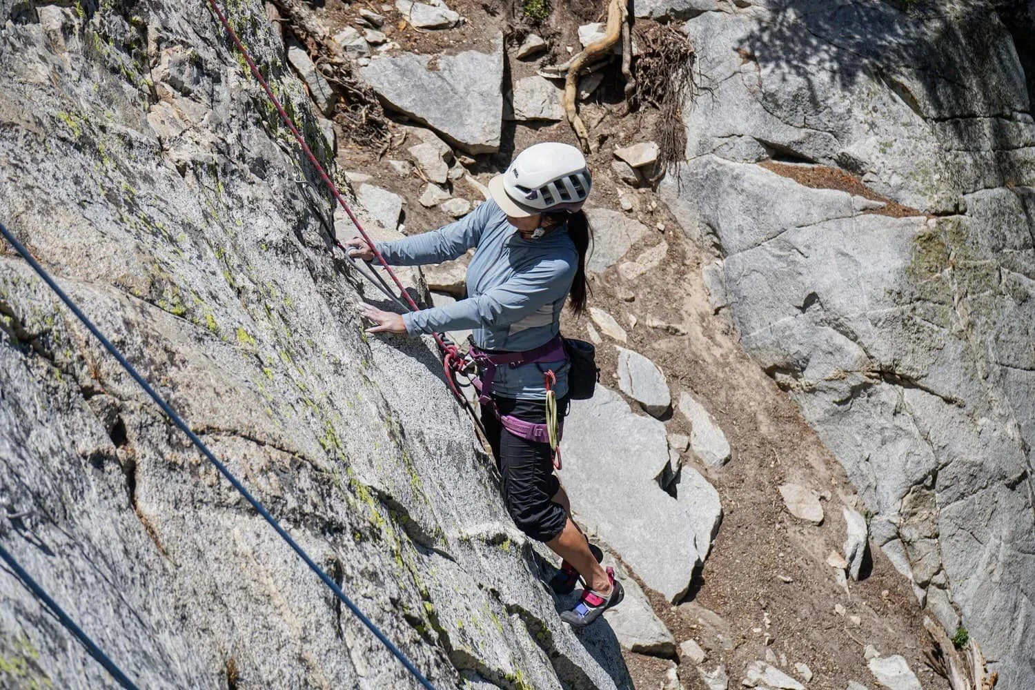 Outdoor rock climbing with certified guides in Mammoth Lakes