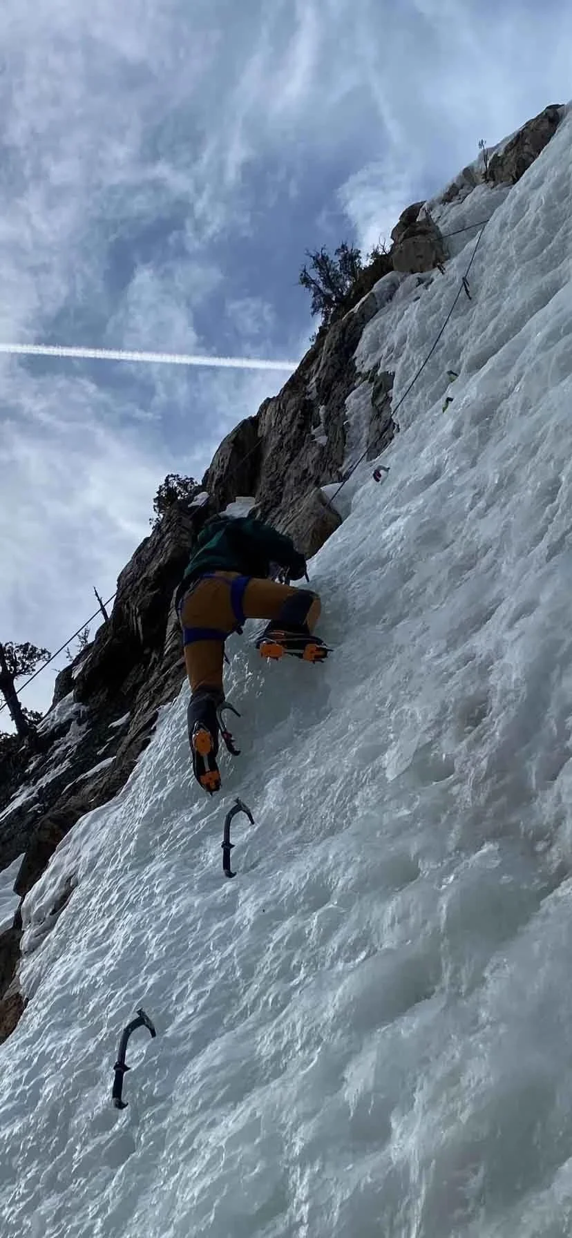 Beginner-friendly ice climbing experience on natural ice formations