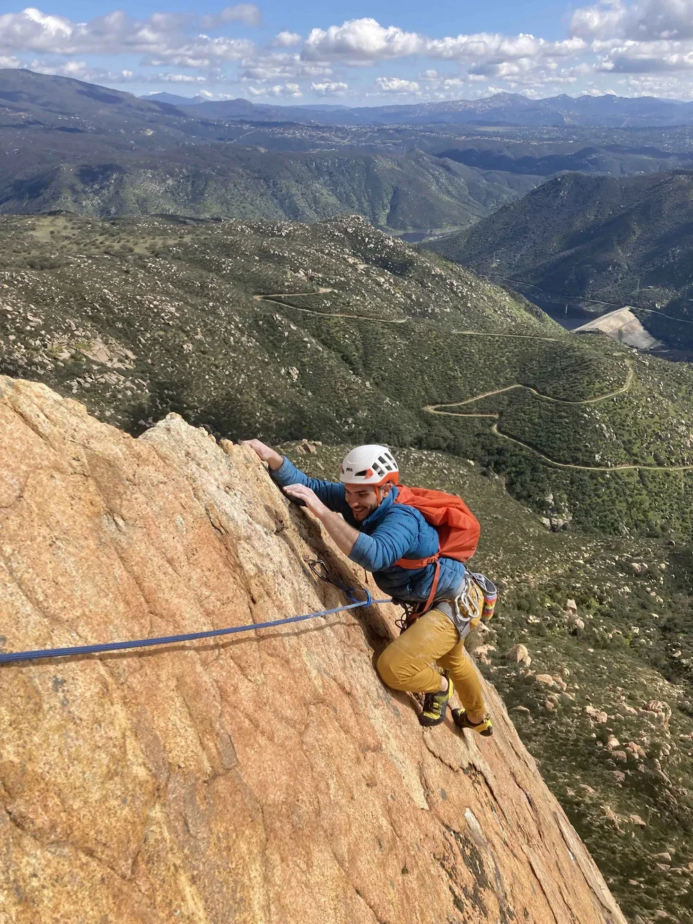 Rock climbing instruction in the backcountry setting of El Cajon Mountain