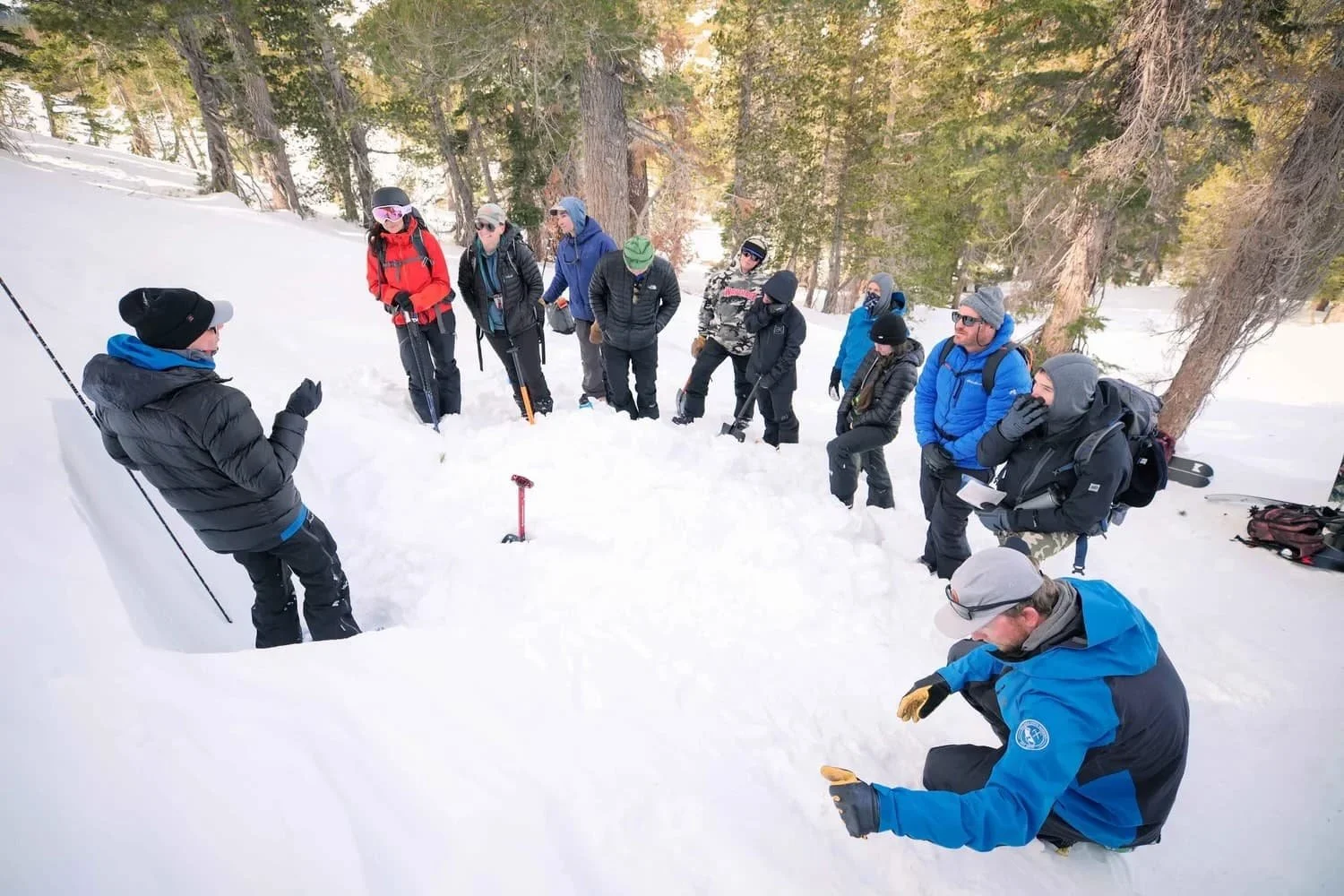AIARE Level 1 course in Mammoth Lakes teaching decision making in avalanche terrain