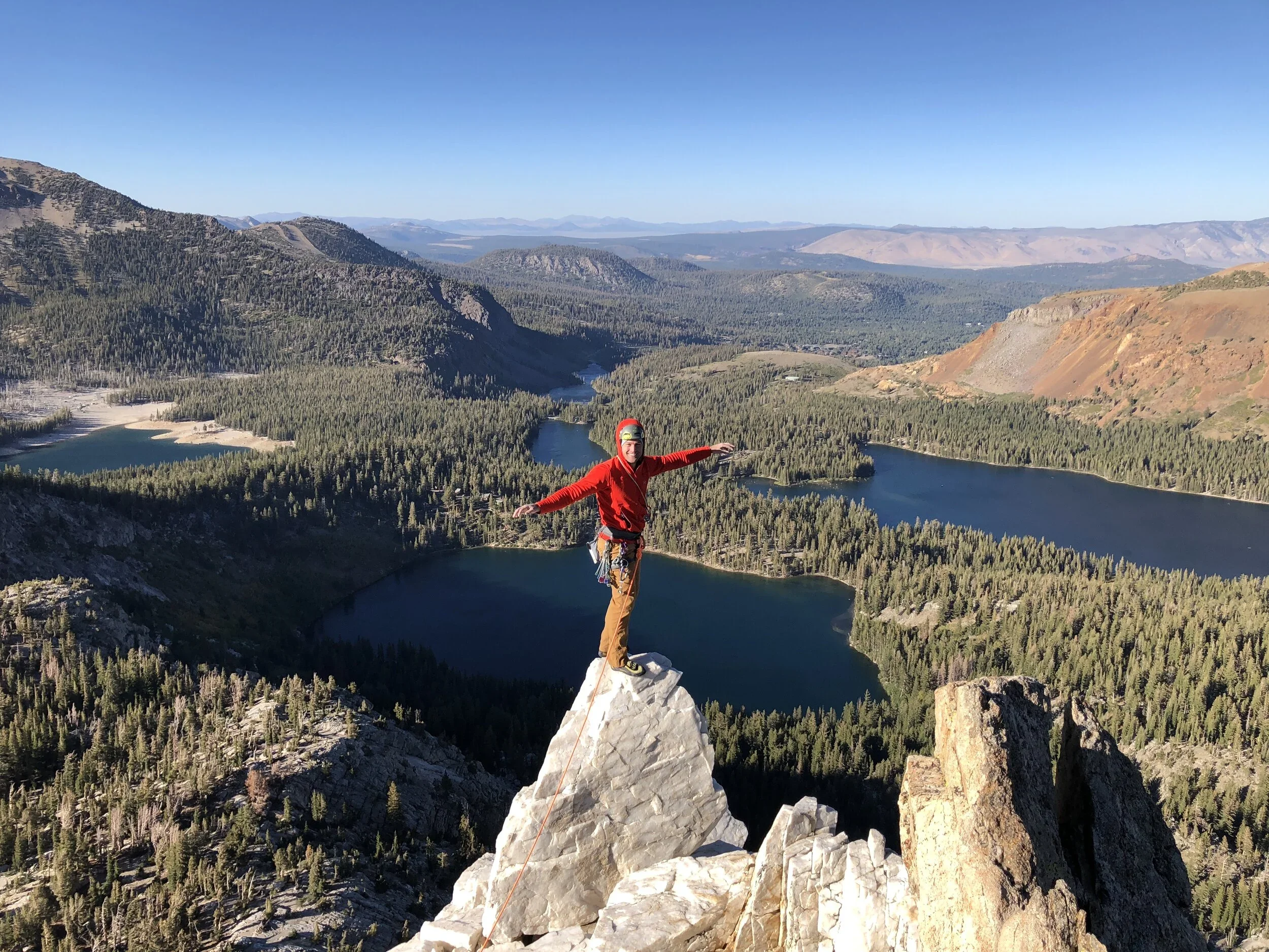 Scenic alpine climbing route in the Eastern Sierra with professional guides