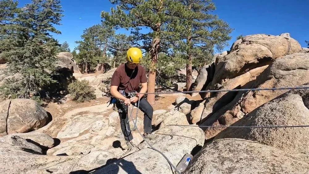 Rock climbing course teaching critical self rescue systems