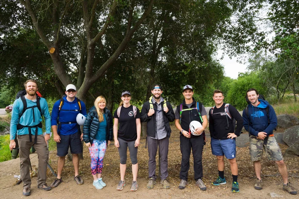 Guided outdoor climbing class for gym climbers building real-world skills