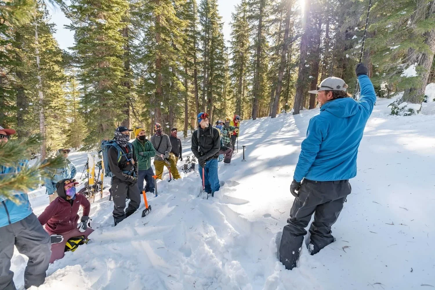 Snow stability assessment training in Mammoth Lakes