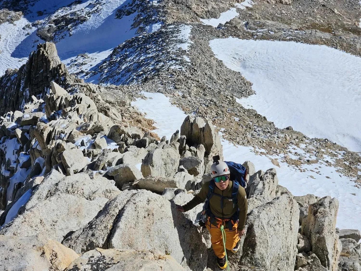 Alpine climbing lesson on classic granite formations in the Eastern Sierra