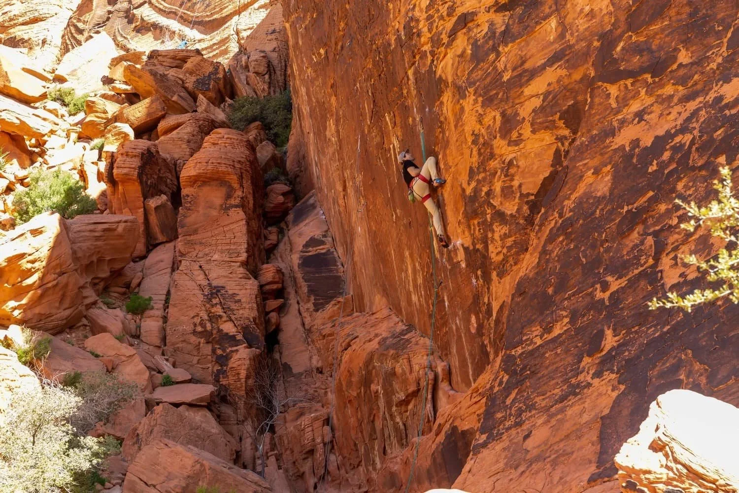 Professional rock climbing instruction at Red Rock Canyon near Las Vegas