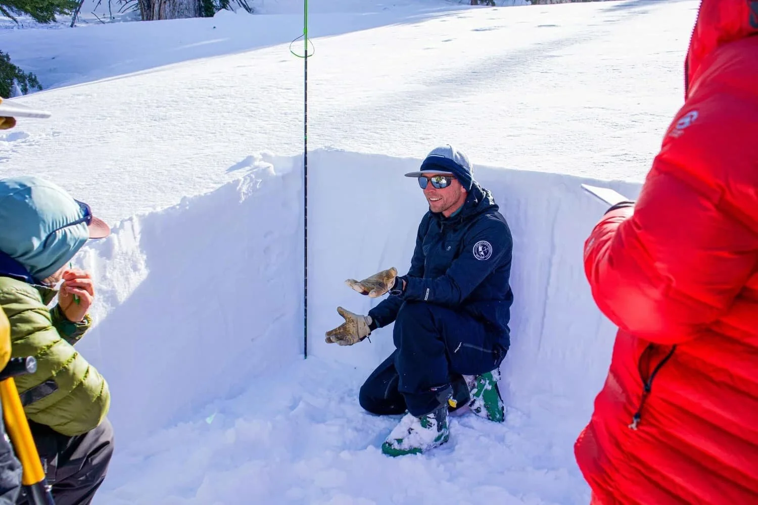 AIARE avalanche course in alpine terrain near Mammoth Lakes