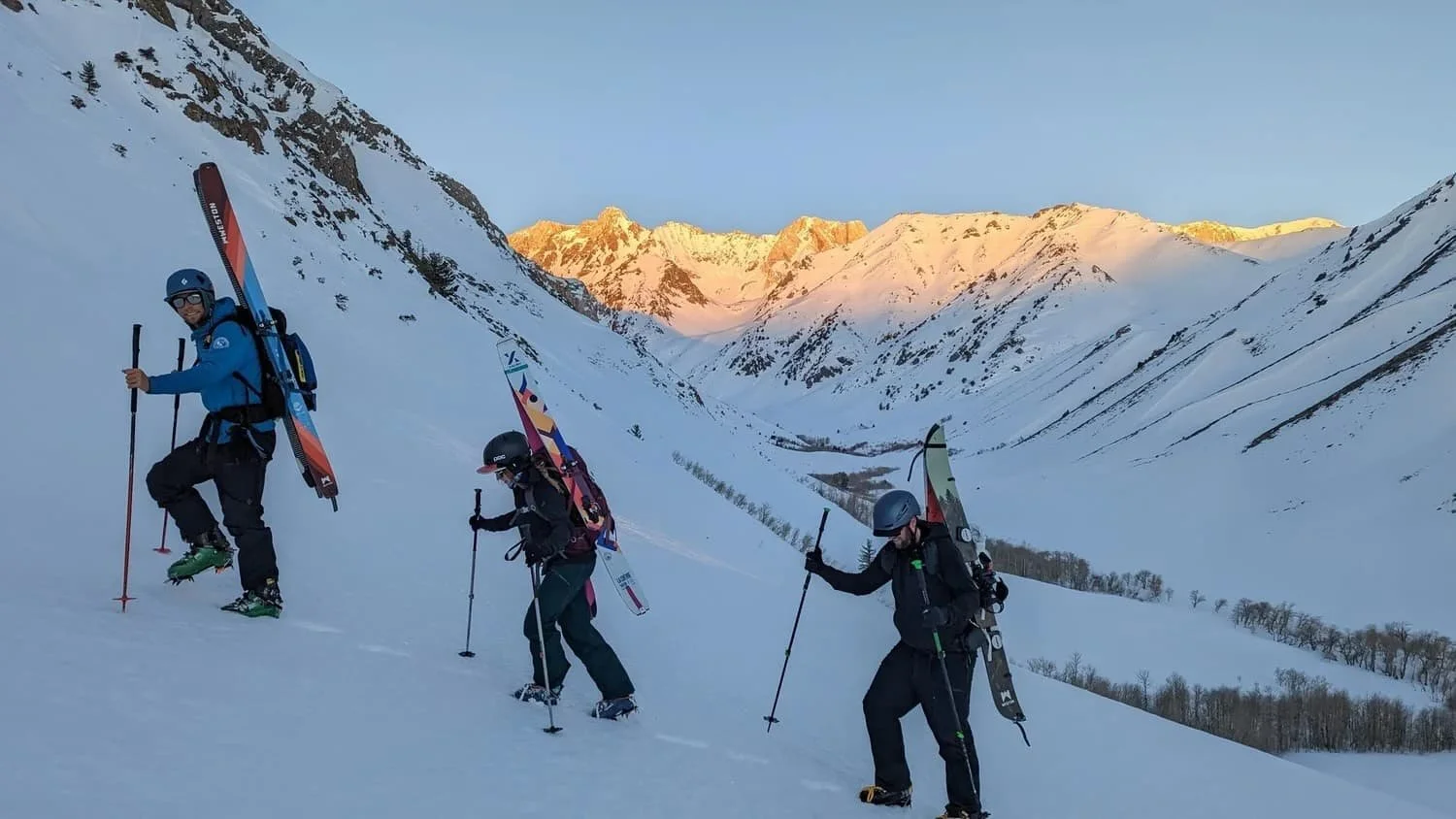 Guided alpine snow travel in the Eastern Sierra mountains