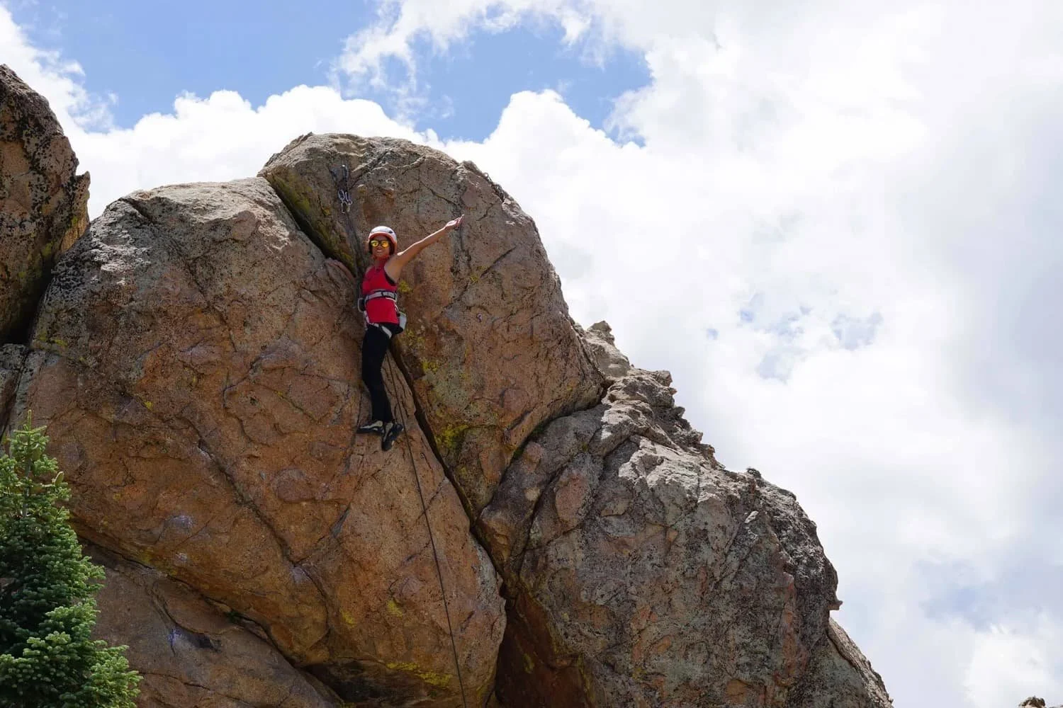 Small group rock climbing outing in Holcomb Valley with experienced instructors