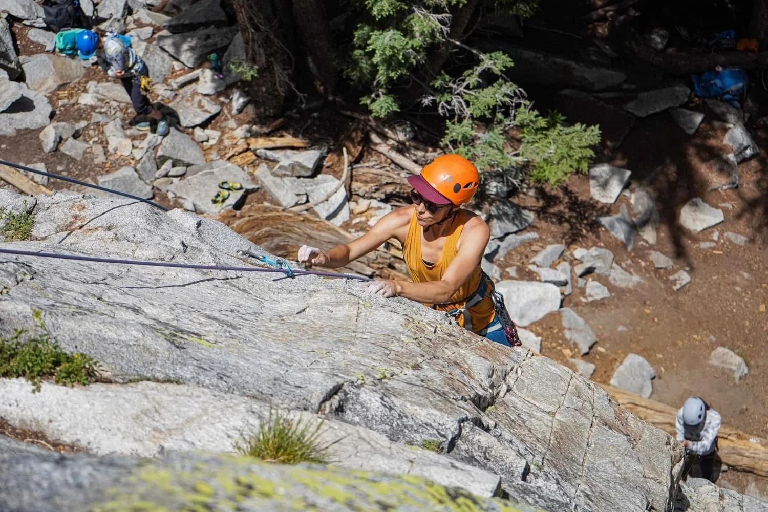 Guided climbing adventure in the rugged terrain near Mammoth Lakes