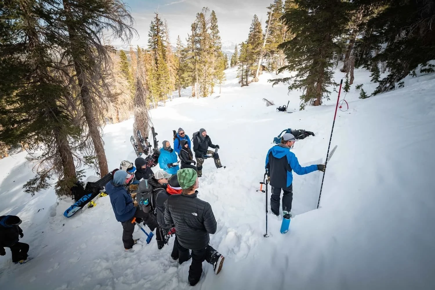 Field-based avalanche awareness training in the Mammoth Lakes area