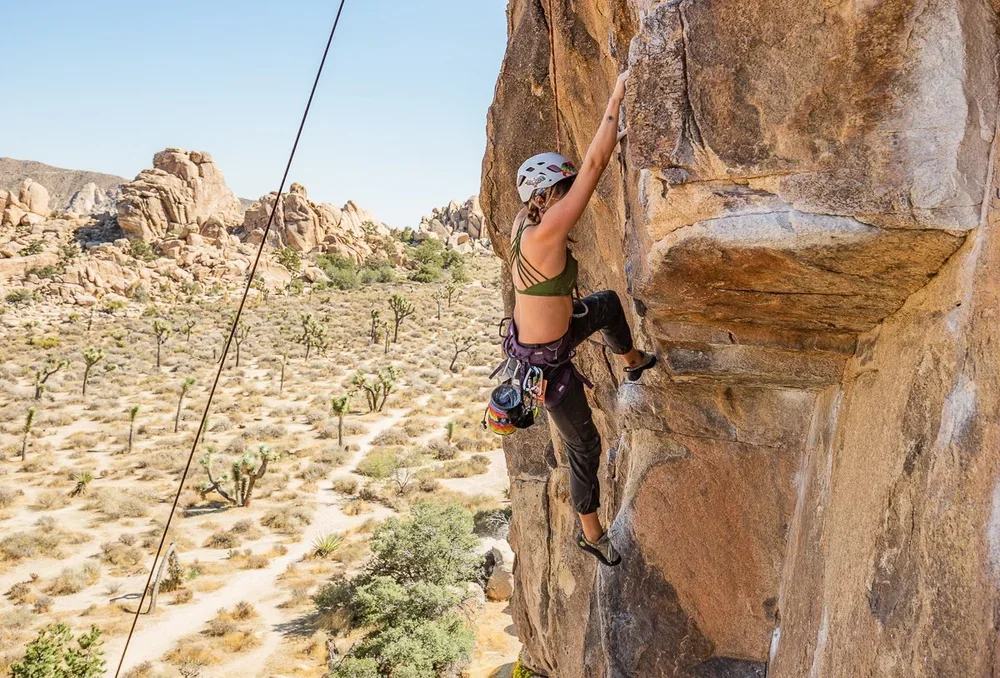 Rock climbing instruction for visitors in Joshua Tree
