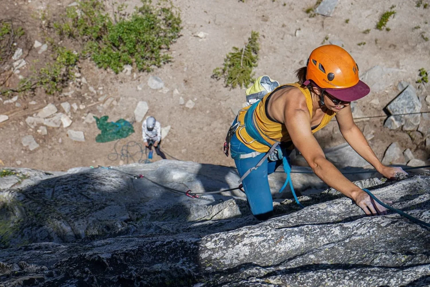 Guided rock climbing on classic routes around Mammoth Lakes