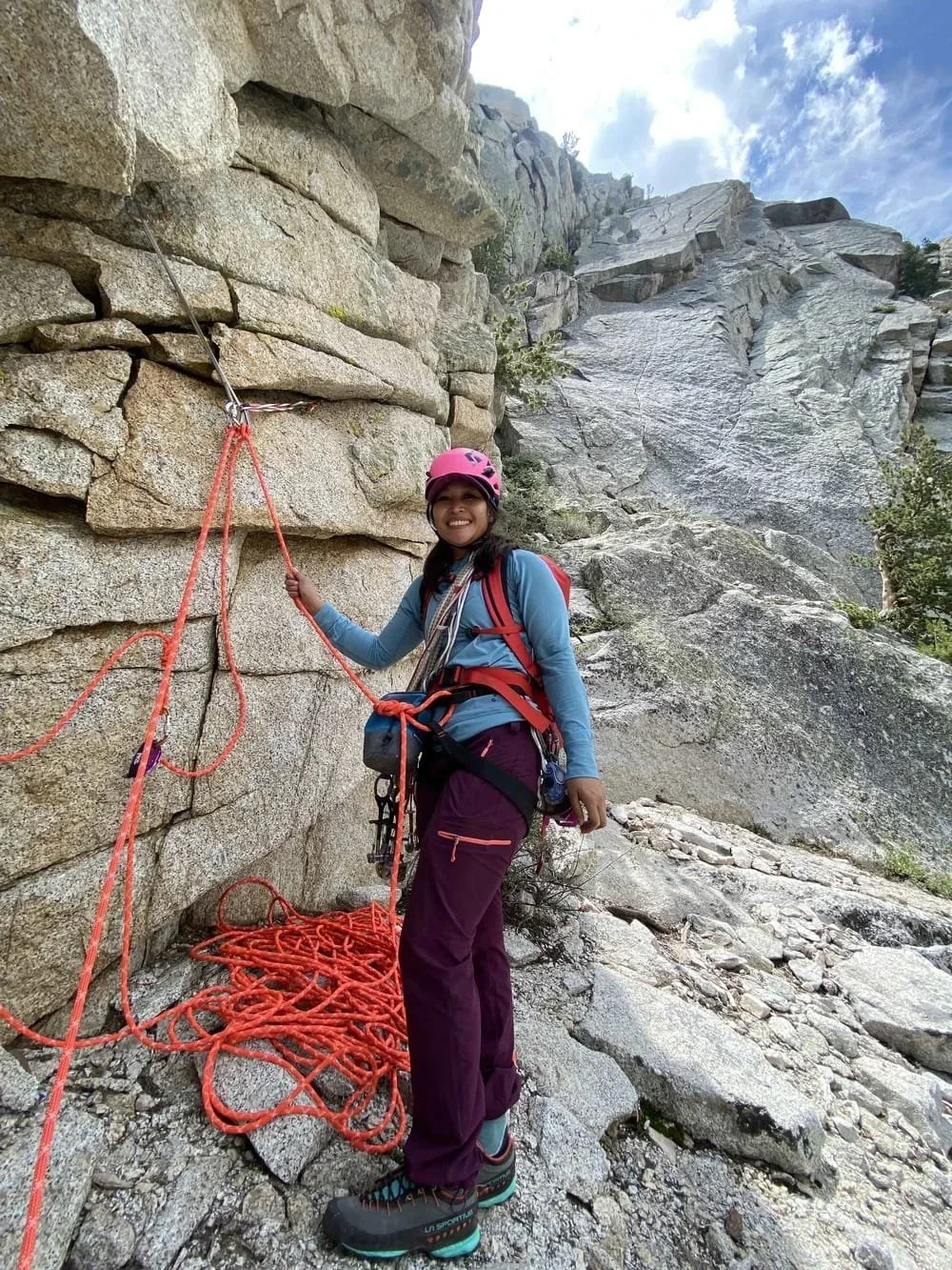 Intro to traditional climbing with emphasis on protection and belay systems