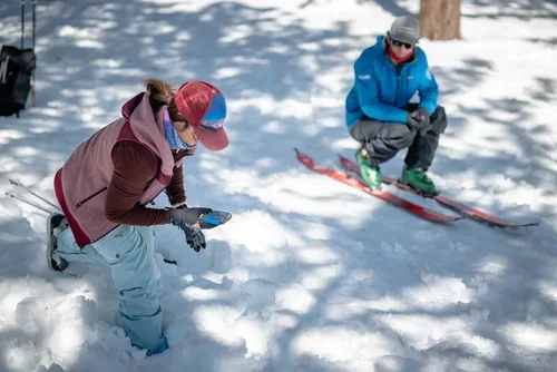 AIARE Level 1 field training in the snowy terrain of the Eastern Sierra