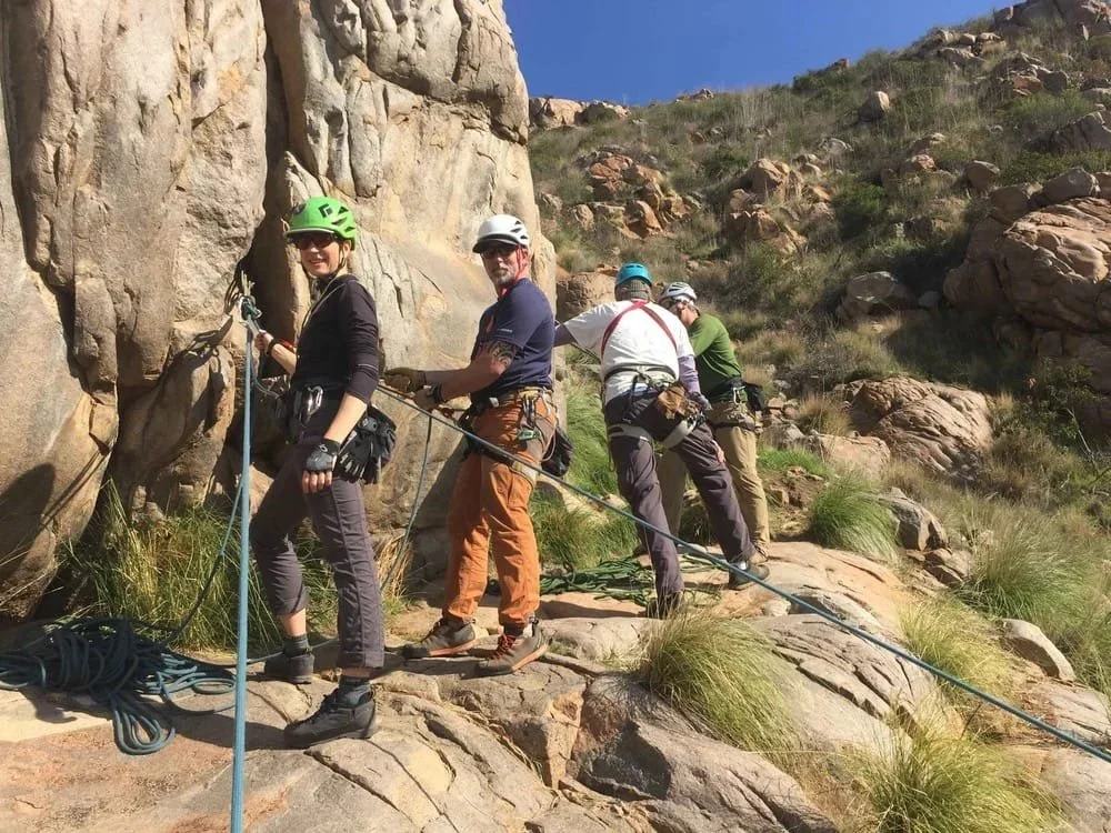 Small group self rescue workshop for outdoor climbers