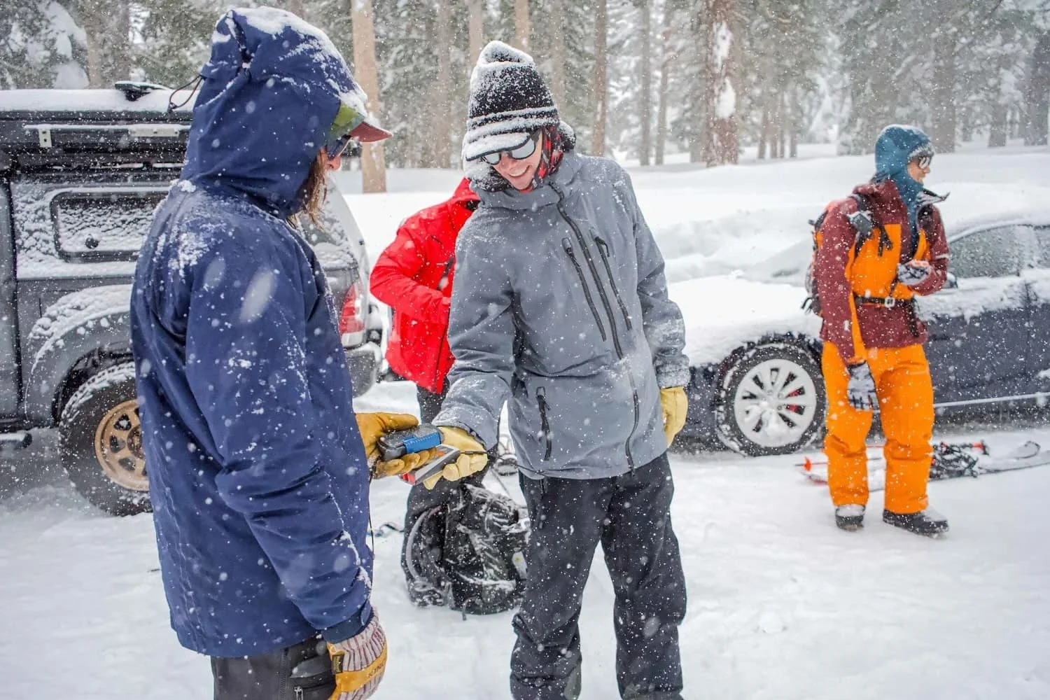Guided splitboarding session in Mammoth Lakes backcountry