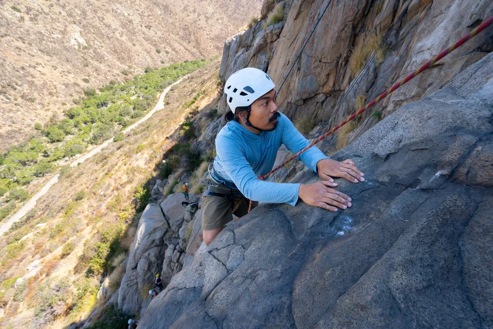 Guided rock climbing on classic routes in Mission Gorge, San Diego