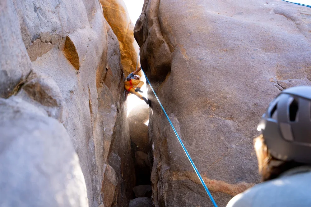 Guided climbing experience in the canyon landscape of Mission Gorge