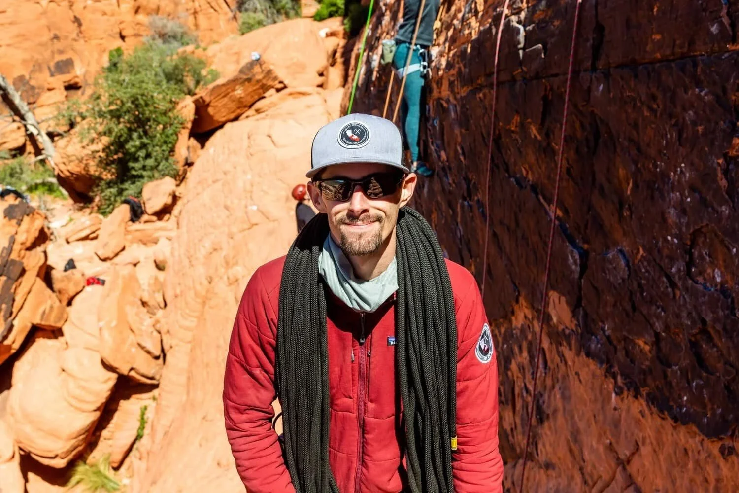 Guided climbing day on classic formations in Red Rock Canyon