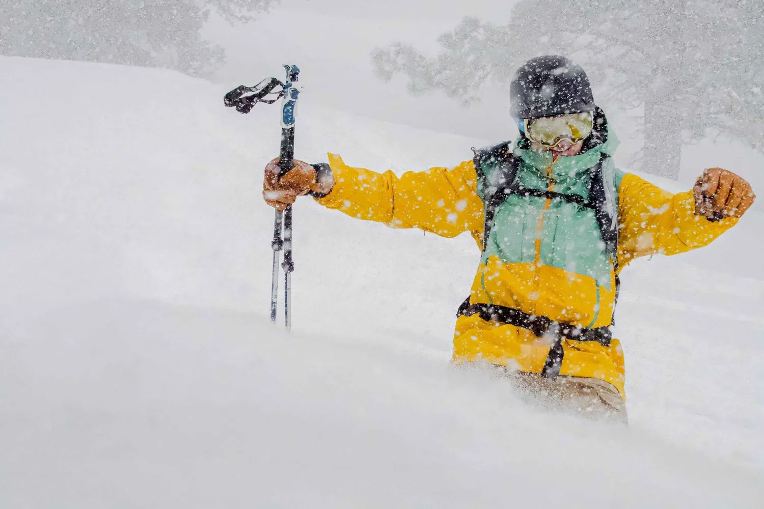 Certified instructors teaching splitboarding fundamentals near Mammoth Lakes