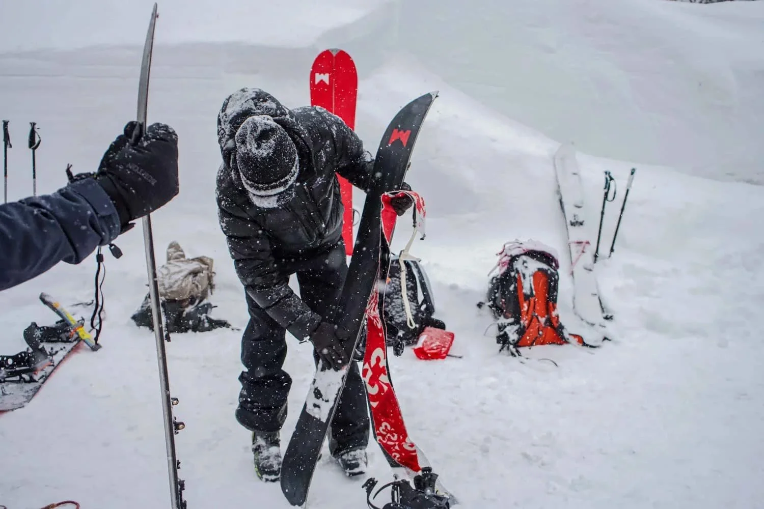 Certified guides teaching splitboarding in the Eastern Sierra