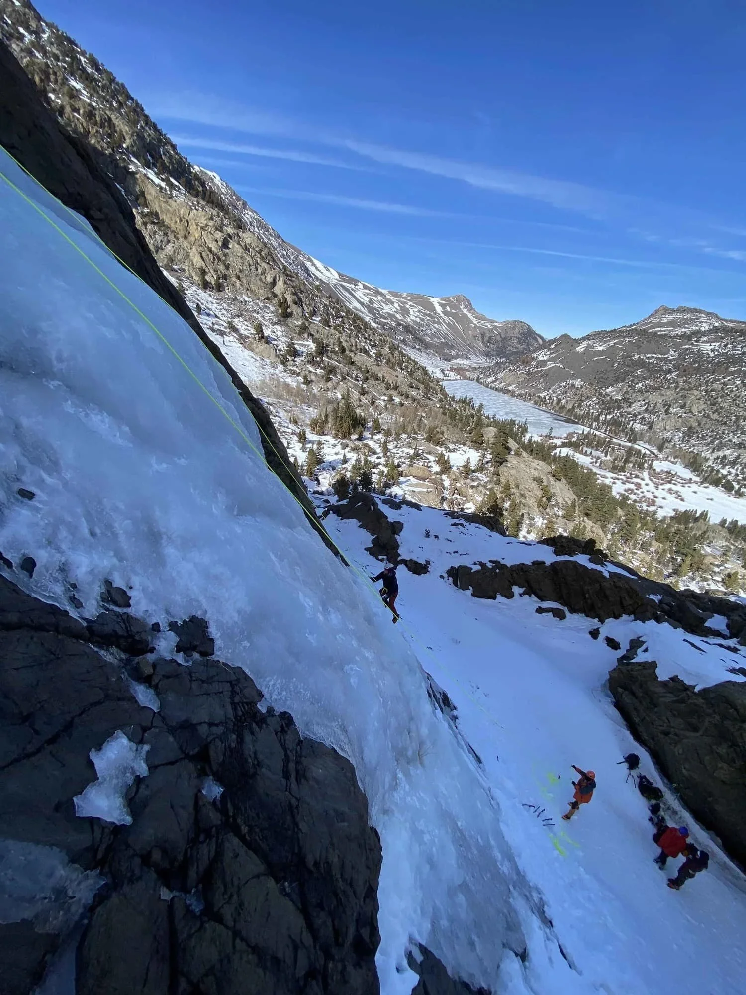 Ice climbing basics course on real ice formations