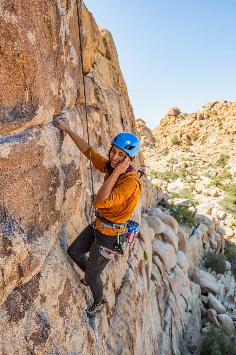 Group rock climbing outing with certified instructors in Joshua Tree