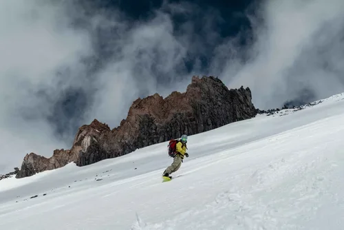 Backcountry ski and splitboard instruction in the Mount Shasta alpine environment