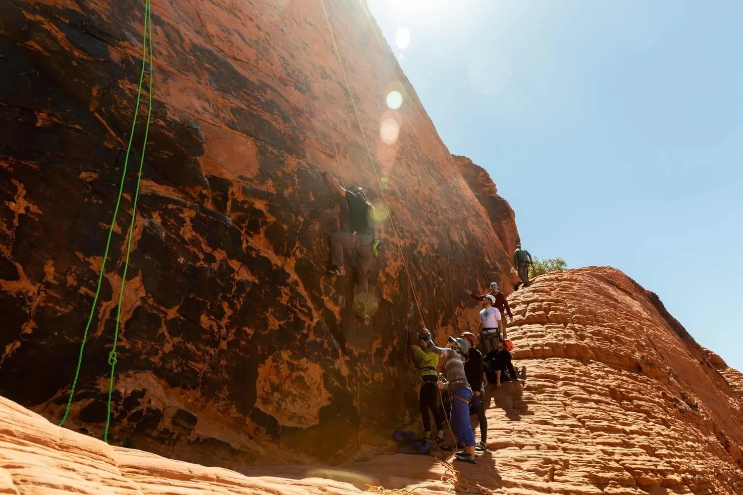Guided rock climbing experience in Red Rock Canyon, Nevada