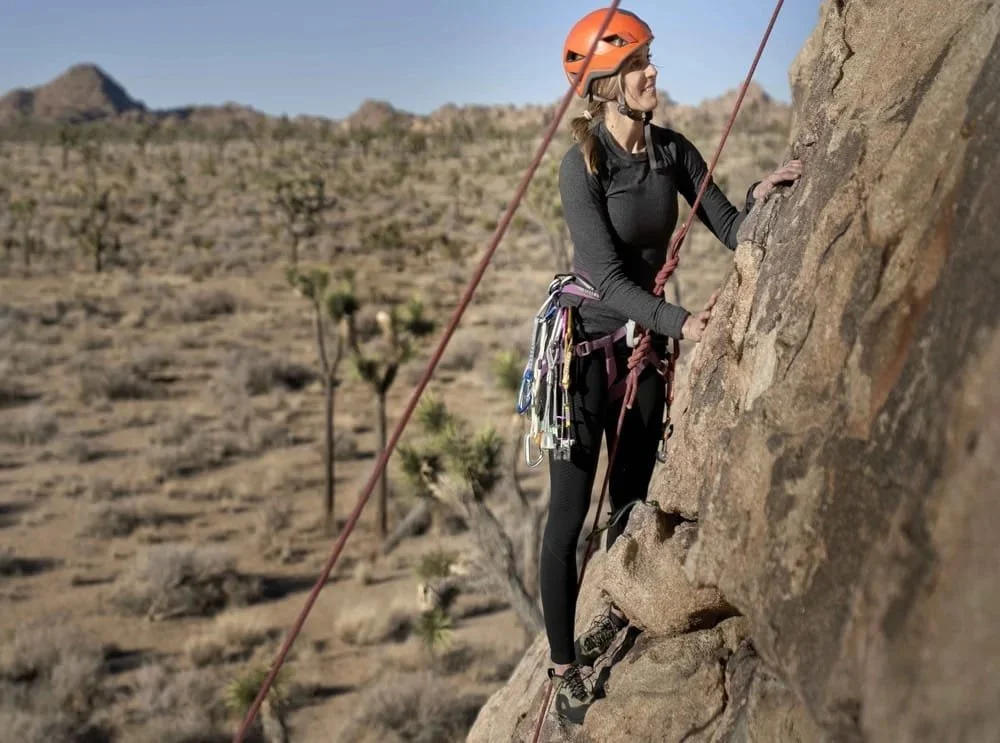 Guided multi-pitch climbing class teaching rope management and systems