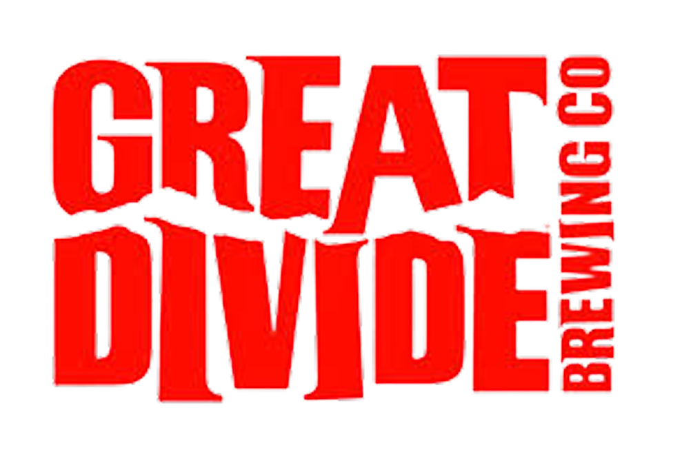 Text reading 'GREAT DIVIDE' in large red letters with 'BREWING.CO' written vertically on the right side.