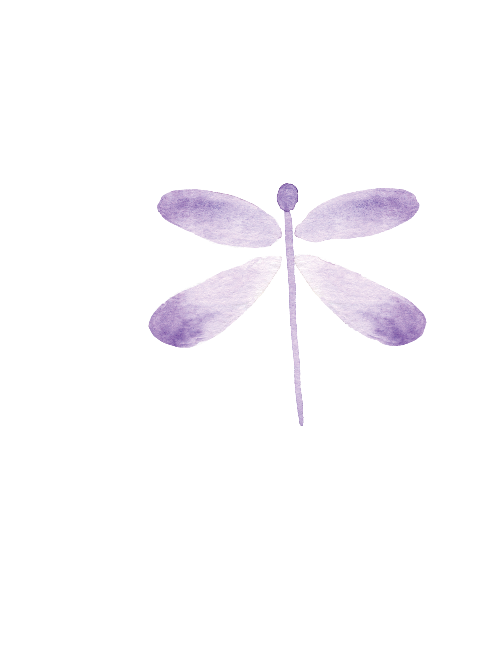 Soft purple watercolor dragonfly