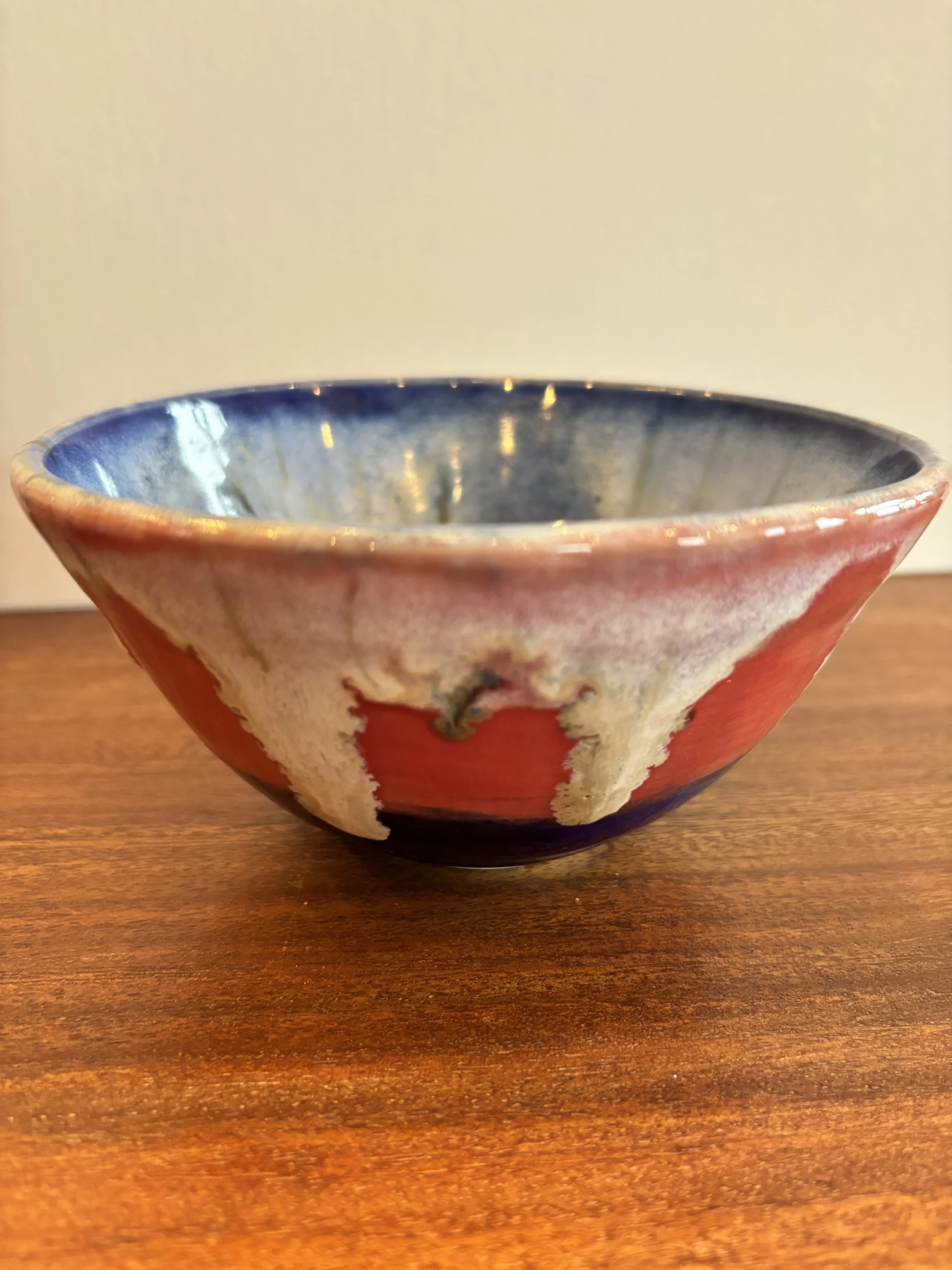 Blue and Pink creamy bowl