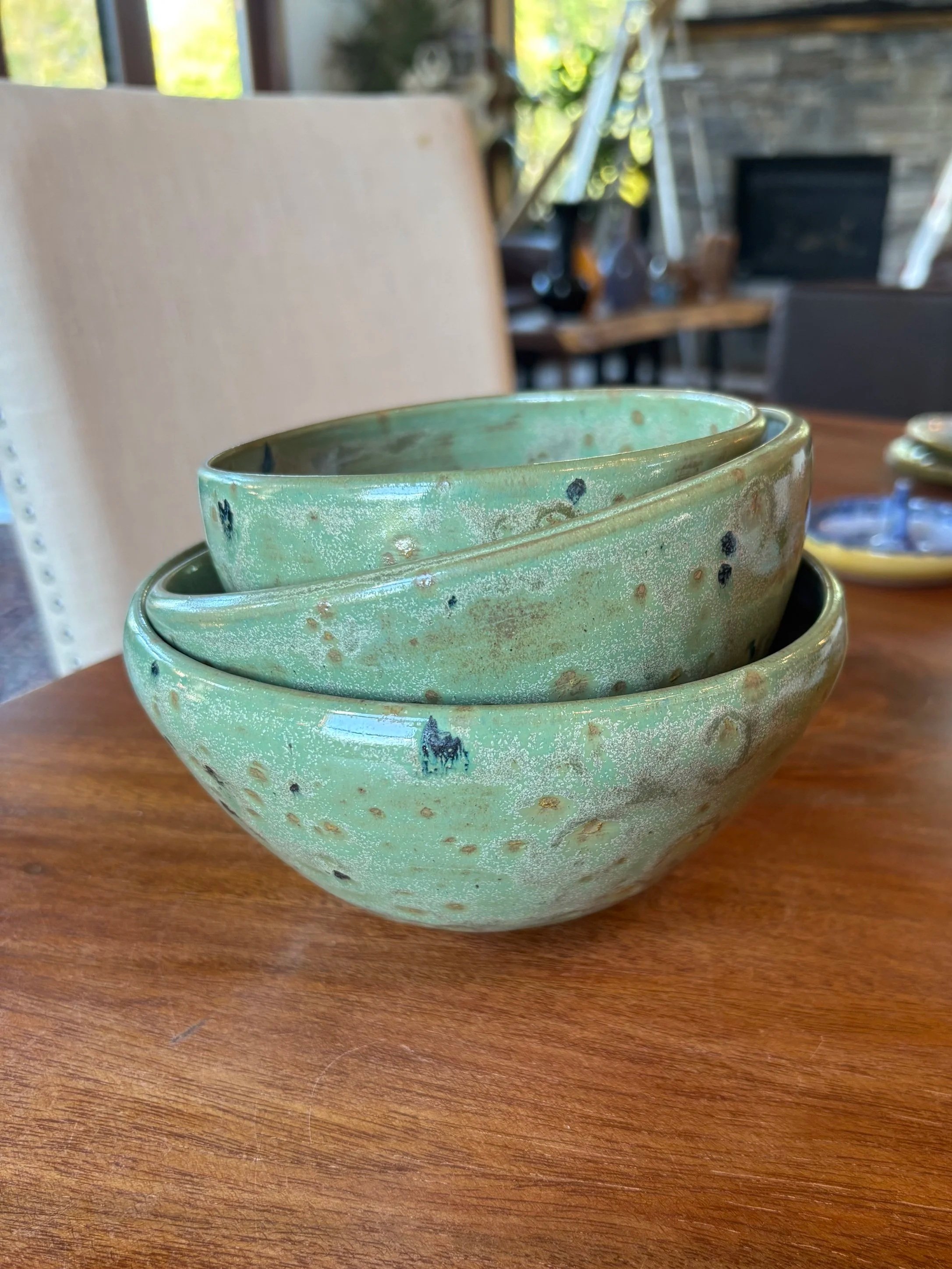 Aurora Green Nesting Bowls (3)