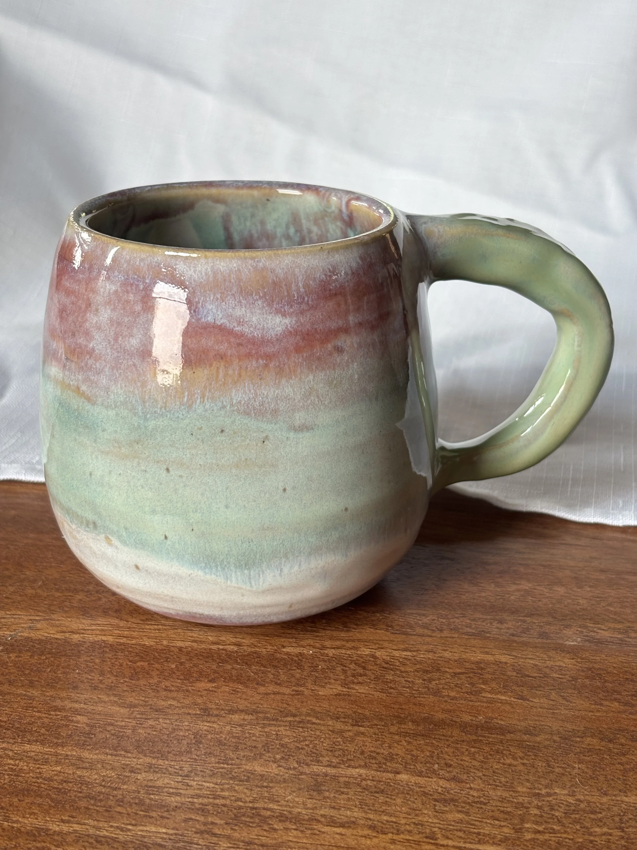 Pastel Mug in Greens and Pinks