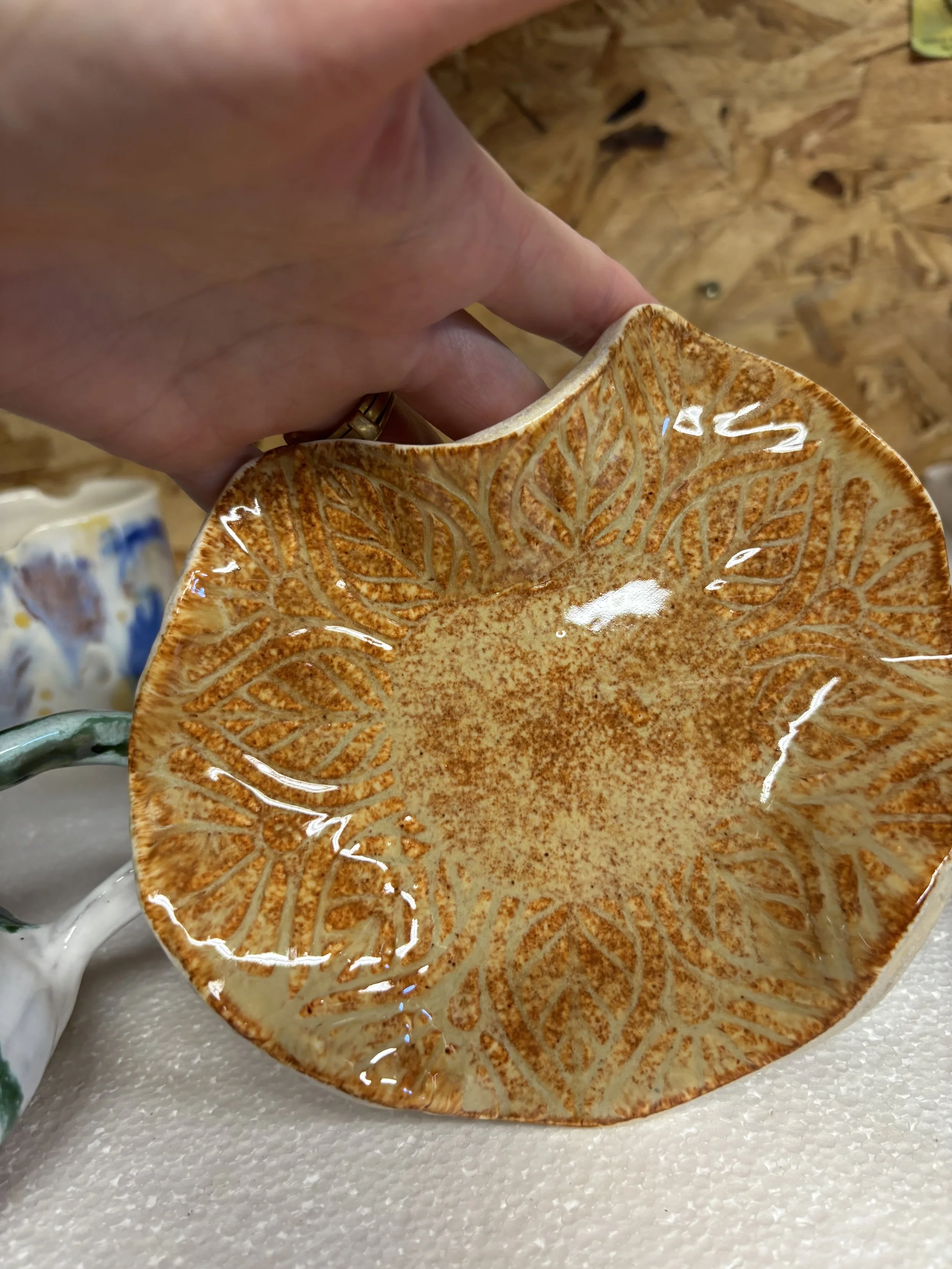 Wavy tray with Albany Slip Brown glaze